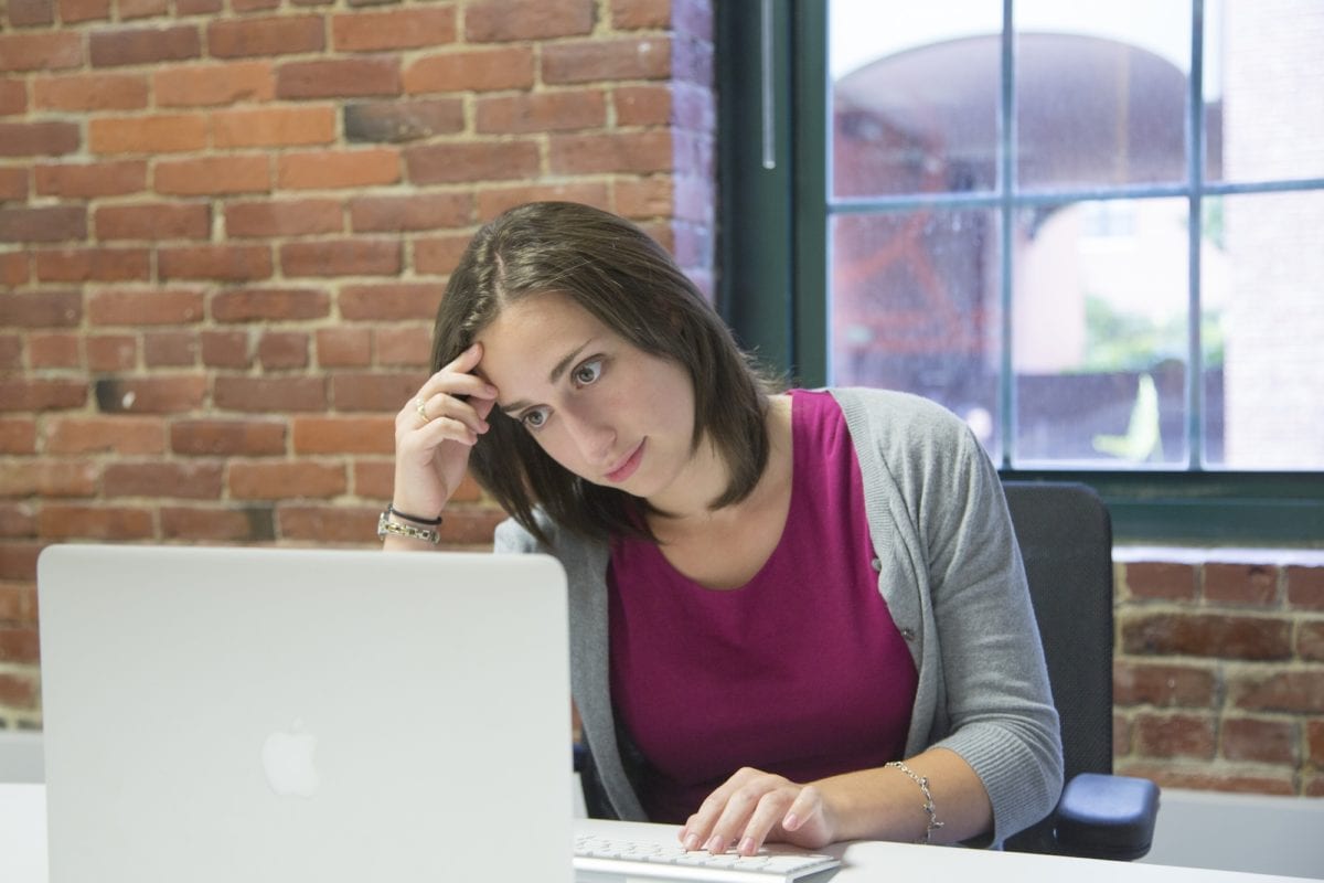Professional woman working on laptop